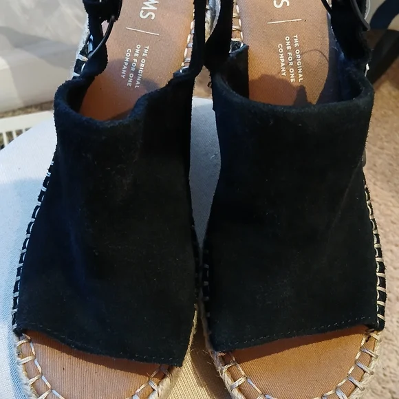 Toms Black Espadrille Wedge Slingback Sandal - Women - Picture 9 of 9